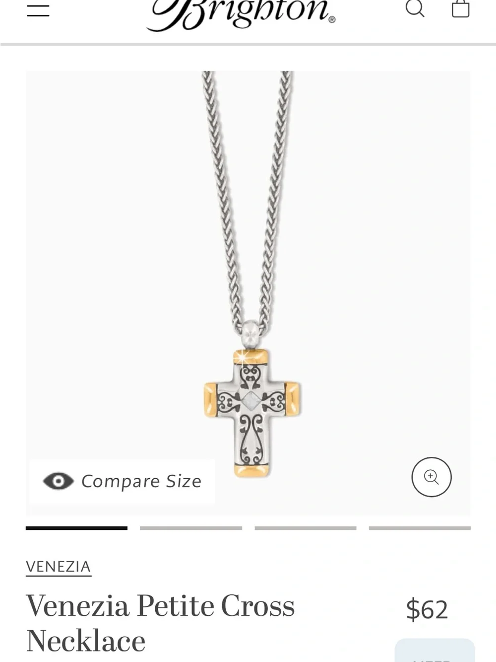 Brighton gold and silver cross set earrings necklace and cross bracelet